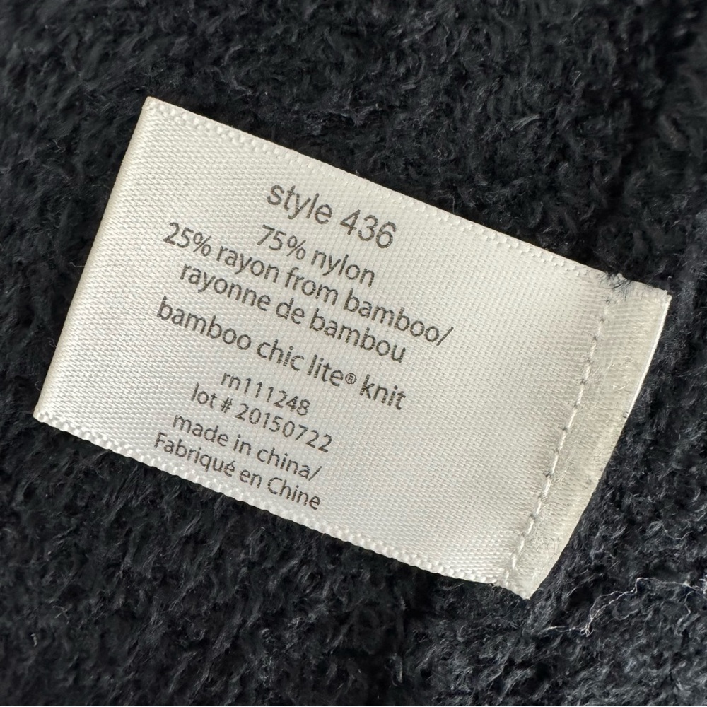 Barefoot Dreams Long Open Front Cardigan size L/XL Black Soft Lounge - Picture 6 of 9